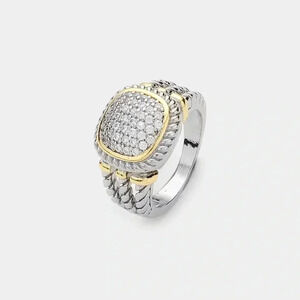 Two Tone Pave Ring